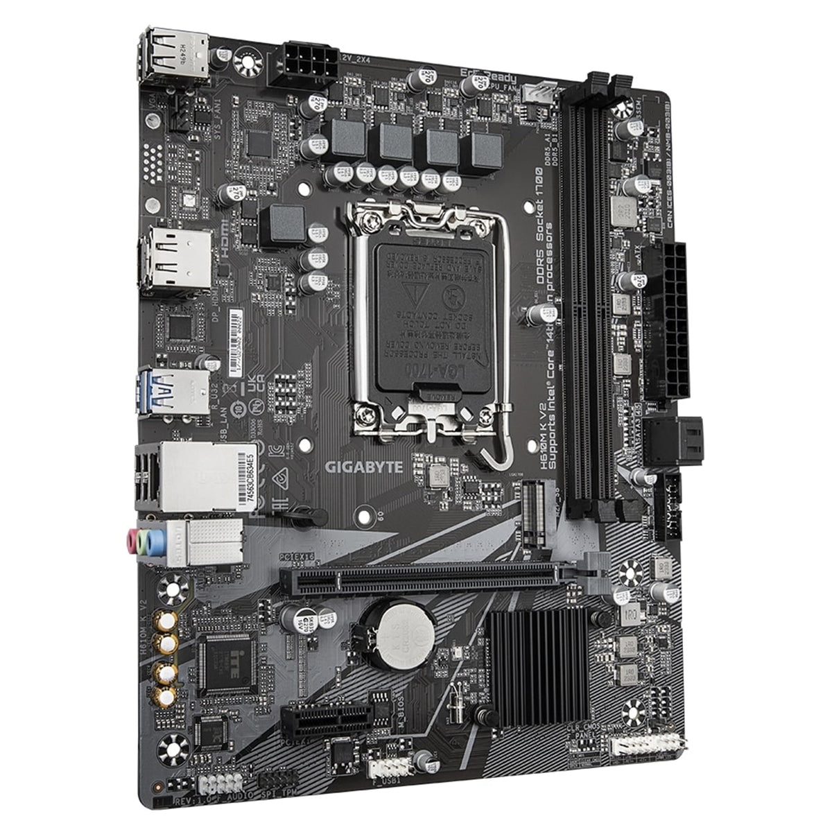Gigabyte H610M K V2 DDR5 Anti-Sulfur Resistor Intel 1700 Socket Motherboard, Micro-ATX, 2x DDR5 Slots, 1x M.2 Socket, GbE LAN, 1x DisplayPort / 1x HDMI Port