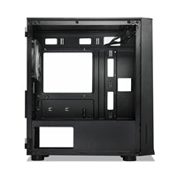 Tecware Forge M Omni Micro-ATX Case - Key-Lockable Tempered Glass, High-Airflow Mesh Front, 4 x 120mm Fans Pre-Installed, mATX/ITX Support, Black
