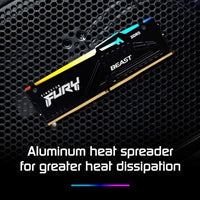 Kingston FURY Beast KF560C36BBEAK2-16 16GB (2x 8GB) DIMM System Memory, 6000MHz, DDR5, CL36, Black, RGB, Intel XMP, AMD EXPO
