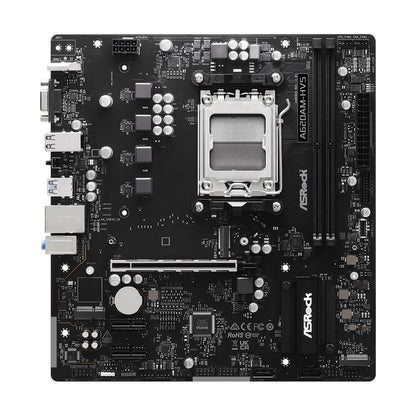 ASRock A620AM-HVS AMD AM5 Socket Motherboard, Micro-ATX, 2x DDR5 Slots, 2x M.2 Socket, GbE LAN, 1x D-Sub / 1x HDMI Port