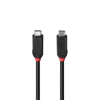 Lindy Black Line 37002 2m USB4 240W Cable, 24 pin USB-C (M) to 24 pin USB-C (M)