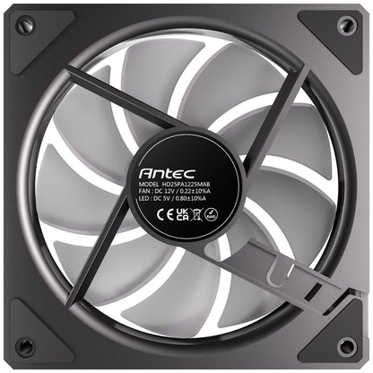 Antec Vision 120mm ARGB - 3 PK, Black, Up to 1800RPM, 44.5CFM Airflow, 29dB Max, 4-pin ARGB 3-pin 