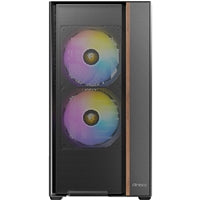 Antec FLUX Rear Mid Tower PC Case - Tempered Glass, Steel/Plastic/Wood, 5 PWM Fans, USB-C, ATX/Micro-ATX/ITX Compatibility