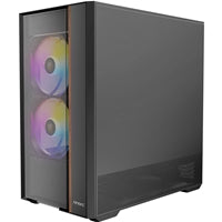 Antec FLUX Rear Mid Tower PC Case - Tempered Glass, Steel/Plastic/Wood, 5 PWM Fans, USB-C, ATX/Micro-ATX/ITX Compatibility