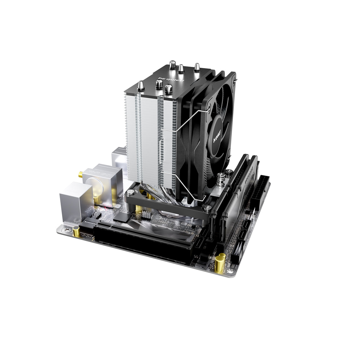 be quiet! Pure Rock Slim 3 Fan CPU Cooler, Universal Socket, High Quality 100mm PWM Black Cooling Fan, 1700RPM, 3 Heat Pipes, 130W TDP, Intel 1851/ 1700 & AMD AM4/ AM5 Compatible