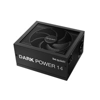 be quiet! DARK POWER 14, 1200W, 80 PLUS certified and Cybenetics efficiency, ATX 3.1 compliant, PCIe 5.1 compatible, backed by a 10-year manufacturer's warranty.