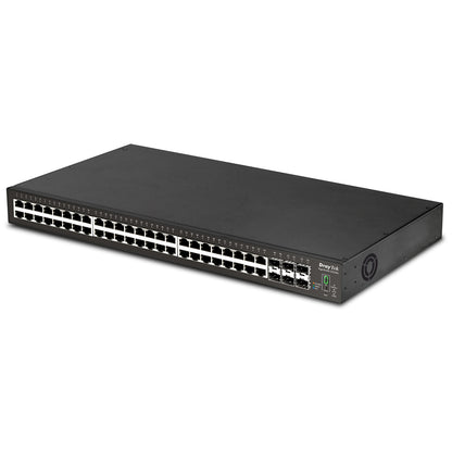 Draytek VSP2542X-K 54 Port switch with 48 PoE+ RJ-45 LAN ports, 6 10Gbpe SFP+, 400W PoE budget, and L2+ management, 2 Year Warranty