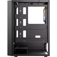 Antec AX26 RGB Elite Mid-Tower Gaming PC Case - Pre-Installed 4 x 120mm Fixed-RGB Fans, Tempered Glass Side Panel, High-Airflow Mesh Front - ATX/Micro-ATX/ITX
