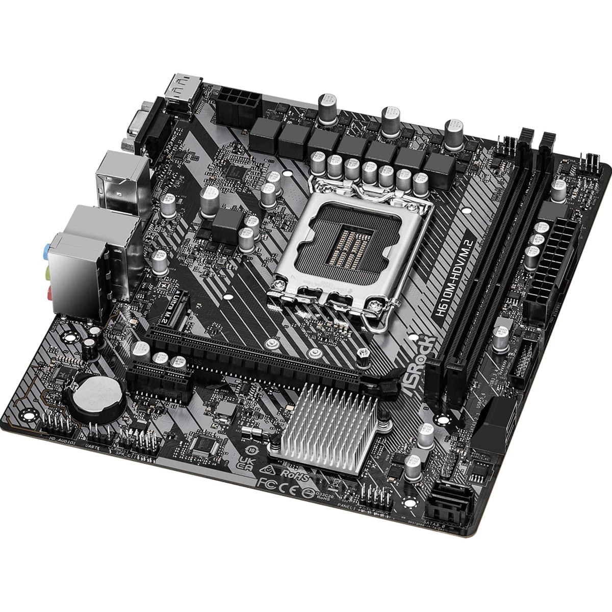 ASRock H610M-HDV/M.2 R2.0 Super Alloy Intel 1700 Socket Motherboard, Micro-ATX, 2x DDR4 Slots, 1x M.2 Socket, GbE LAN, 1x D-Sub / 1x DisplayPort / 1x HDMI Port