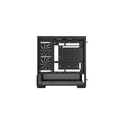 DeepCool CG380 3F Micro-ATX Gaming Case Black  Panoramic Tempered Glass Side Panel, Mesh Airflow Front, 3 Pre-Installed ARGB Fans, USB-C & USB-A Front I/O, Spacious SFF/mATX/ITX Build Support
