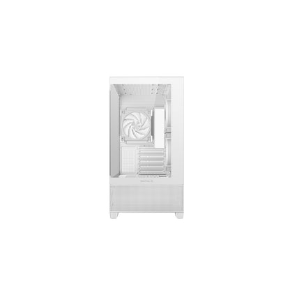 DeepCool CG380 3F Micro-ATX Gaming Case White  Panoramic Tempered Glass Side Panel, Mesh Airflow Front, 3 Pre-Installed ARGB Fans, USB-C & USB-A Front I/O, Spacious SFF/mATX/ITX Build Support