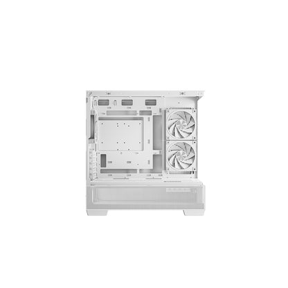DeepCool CG380 3F Micro-ATX Gaming Case White  Panoramic Tempered Glass Side Panel, Mesh Airflow Front, 3 Pre-Installed ARGB Fans, USB-C & USB-A Front I/O, Spacious SFF/mATX/ITX Build Support