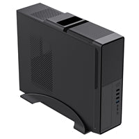 CiT S014C Black Slim Micro ATX/ITX Desktop Case with 300W Power Supply, USB 2.0, USB 3.0 Type-A & Type-C Ports