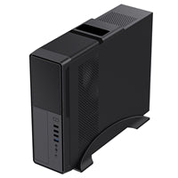 CiT S014C Black Slim Micro ATX/ITX Desktop Case with 300W Power Supply, USB 2.0, USB 3.0 Type-A & Type-C Ports