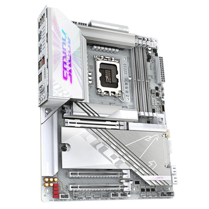 Gigabyte Z890 AORUS PRO ICE Intel 1851 Socket Motherboard, ATX, 4x DDR5 Slots, 5x M.2 Sockets, Fitted I/O Shield, 5GbE LAN, Wi-Fi 7, 2x USB-C (USB4)