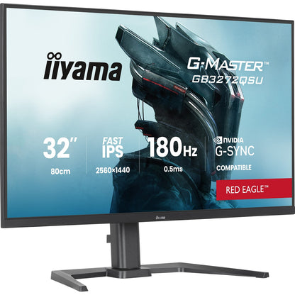 iiyama G-Master Red Eagle gaming monitor GB3272QSU-B1 32" Black, 2560 x 1440, 0.5ms, 180hz, Nvidia G-Sync, HDMI, DisplayPort, Height Adjustable, PIP and PBP