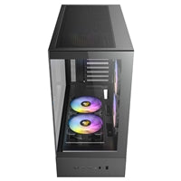 Antec CX705 ARGB Gaming PC Case Mid Tower, 270° Tempered Glass, RGB Fans, ATX/Micro-ATX/ITX Compatible, USB-C, High Airflow, Black