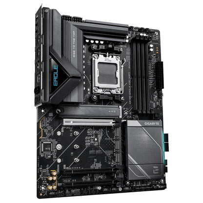 Gigabyte X870E EAGLE X3D WIFI7 AMD AM5 Socket Motherboard, ATX, 4x DDR5 Slots, 4x M.2 Sockets, Fitted I/O Shield, 5GbE LAN, Wi-Fi 7, 1x HDMI Port / 2x USB-C (USB4)