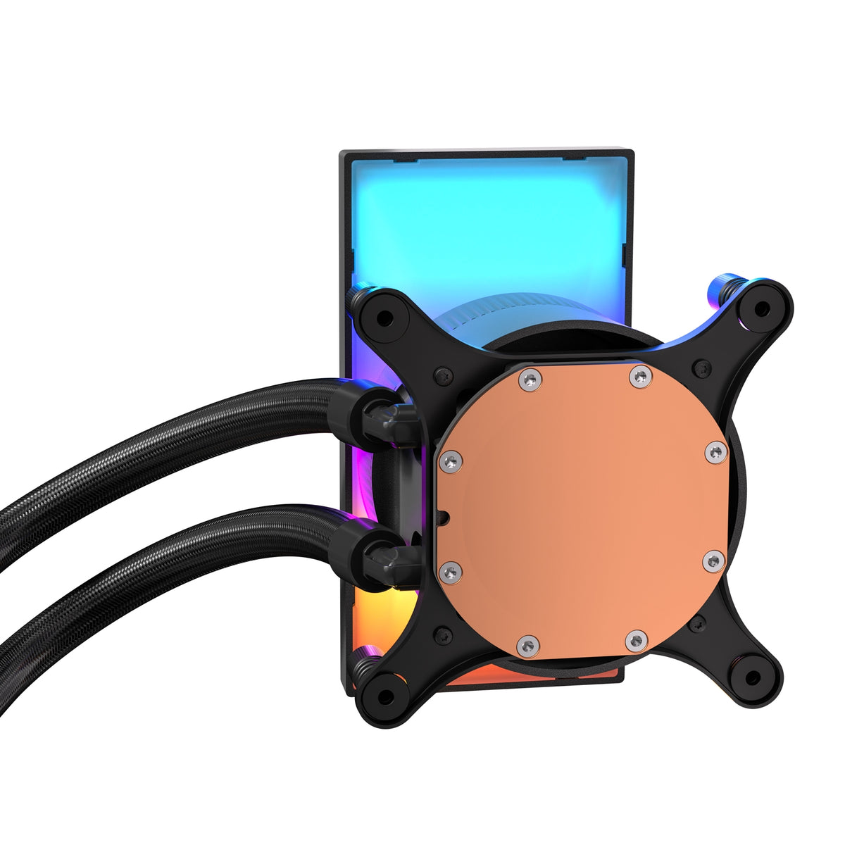 Antec Vortex View 360 Black AIO Liquid CPU Cooler, Massive 5-Inch Rotatable IPS LCD Display, 9th Gen Asetek Pump for 400W TDP, Triple 120mm PWM Fans,  ARGB Backglow