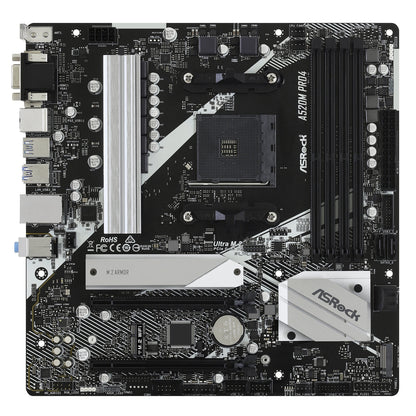 ASRock A520M PRO4 Super Alloy AMD AM4 Socket Motherboard, Micro-ATX, 4x DDR4 Slots, 1x M.2 Socket, GbE LAN, 1x D-Sub / 1x DisplayPort / 1x HDMI Port