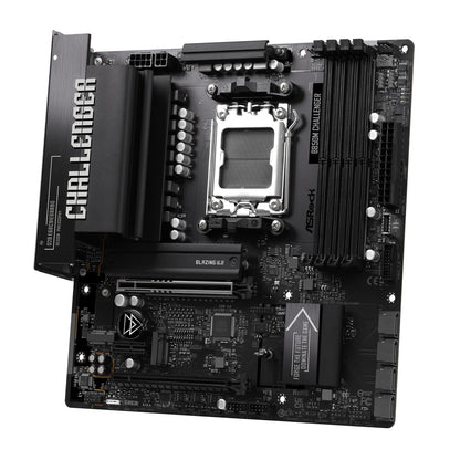 ASRock B850M Challenger AMD AM5 Socket Motherboard, Micro-ATX, 4x DDR5 Slots, 2x M.2 Socket, Fitted I/O Shield, 2.5GbE LAN, 1x HDMI Port