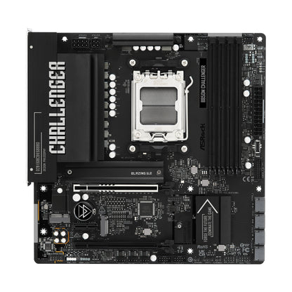 ASRock B850M Challenger AMD AM5 Socket Motherboard, Micro-ATX, 4x DDR5 Slots, 2x M.2 Socket, Fitted I/O Shield, 2.5GbE LAN, 1x HDMI Port