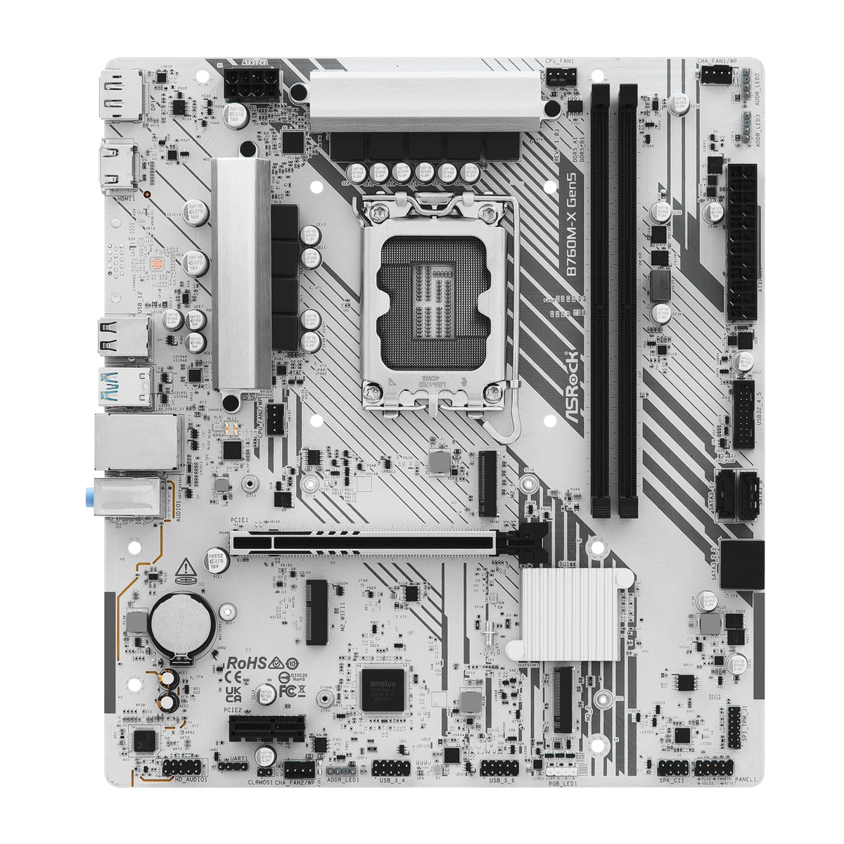 ASRock B760M-X Gen5 Intel 1700 Socket Motherboard, Micro-ATX, 2x DDR5 Slots, 2x M.2 Socket, 2.5GbE LAN, 1x DisplayPort / 1x HDMI Port