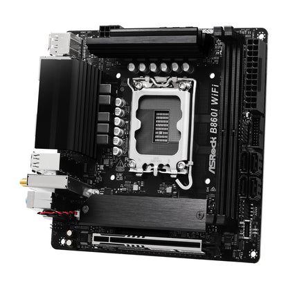 ASRock B860I WiFi Intel 1851 Socket Motherboard, Mini-ITX, 2x DDR5 Slots, 2x M.2 Socket, 2.5GbE + 1GbE LAN, Wi-Fi 6E, 1x DisplayPort / 1x HDMI Port