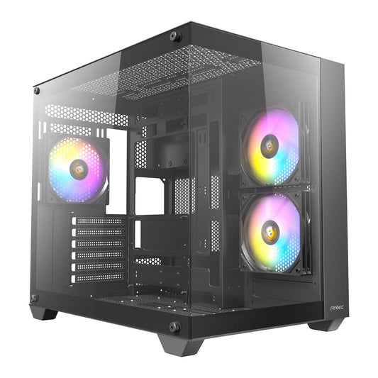 ANTEC CX800 Mid Tower Gaming Case, Black, 270 Full-view tempered glass, 3 x 120mm ARGB reverse fans, 1x USB 2.0 / 1x USB 3.0, ATX, Micro ATX, ITX