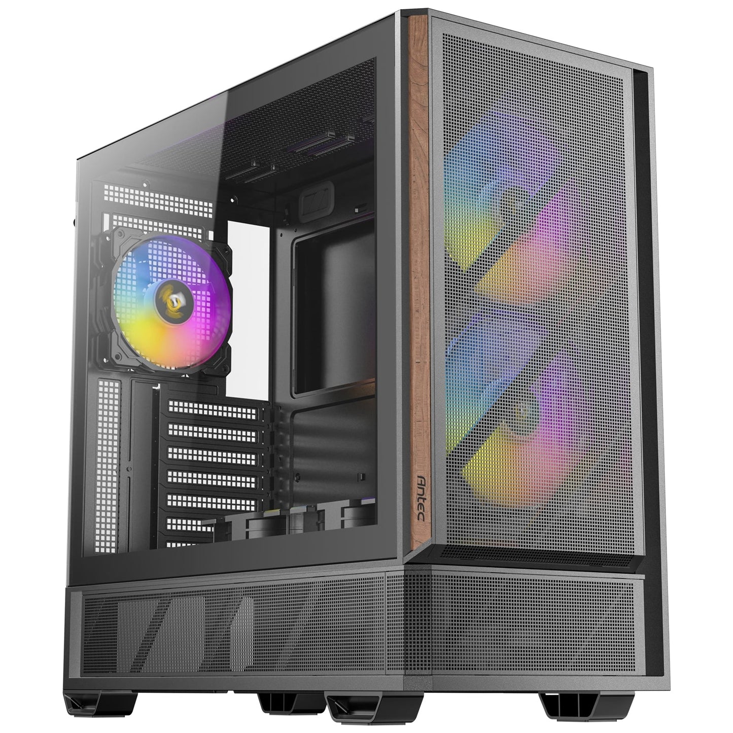 Antec P30 ARGB Mid-Tower Gaming Case, High-Airflow Design, Tempered Glass Side Panel, USB-C 10 Gb/s, Pre-Installed ARGB Fans (Black)