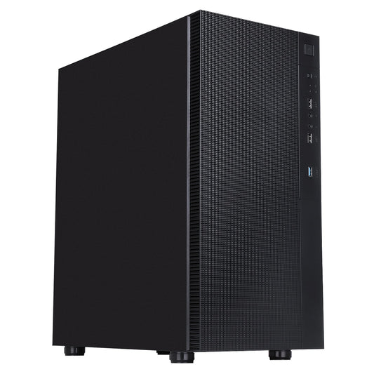 CIT Silent ES Black Mid-Tower Low Noise Computer Case with 2 x 120mm PWM Cooling Fans Included Sound Dampening Material