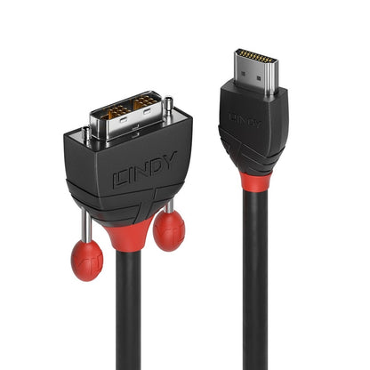 Lindy 36272 Cable HDMI (M) a DVI-D (M) de 2m de la línea Black, resolución máxima 1920x1200@60Hz - Negro