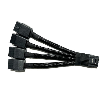 Câble d'alimentation tressé de remplacement 12VHPWR 12+4Pin PCIE 5.0 vers 4x8Pin (6+2P) de 10 cm