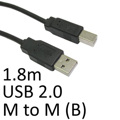 Cable de datos para impresora/escáner OEM USB 2.0 A (M) a USB 2.0 B (M) 1,8 m negro