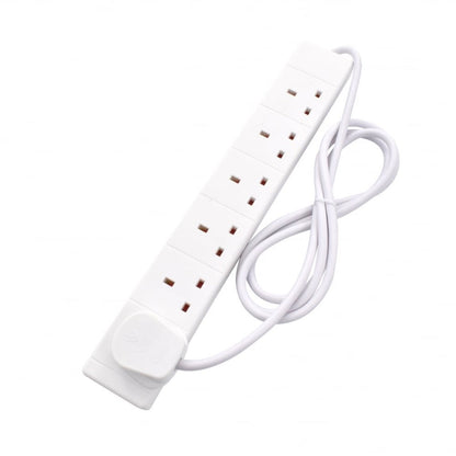 Regleta de 6 enchufes UK de 2 m - Blanco