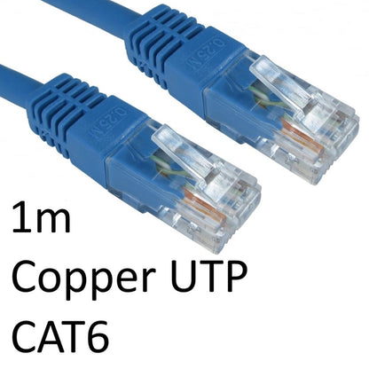 Cable de red UTP de cobre CAT6 de 1m azul RJ45 (M) a RJ45 (M) con cubierta moldeada OEM