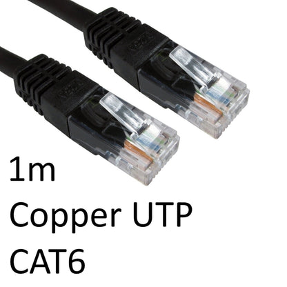 Cable de red UTP de cobre CAT6 de 1 m negro moldeado OEM RJ45 (M) a RJ45 (M)