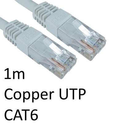 Câble réseau UTP cuivre CAT6 1m blanc moulé RJ45 (M) vers RJ45 (M) OEM