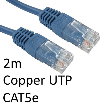 Cable de red UTP de cobre CAT5e de 2m azul RJ45 (M) a RJ45 (M) con capuchón moldeado OEM