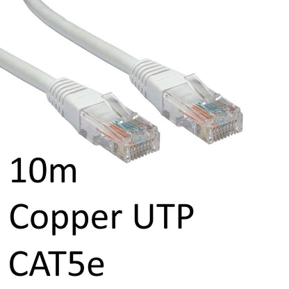 Cable de red RJ45 (M) a RJ45 (M) CAT5e 10m blanco con cubierta moldeada UTP de cobre OEM