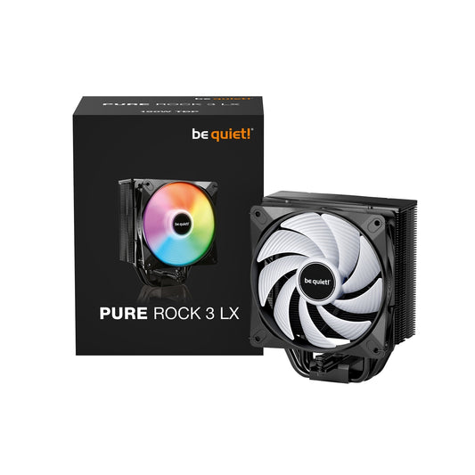 be quiet! Pure Rock 3 LX CPU Cooler, Universal Socket, Pure Wings 3 PWM Fan, 2000RPM, only 31.2dB(A) at maximum fan speed, 190W TDP, 3-year manufacturer's warranty