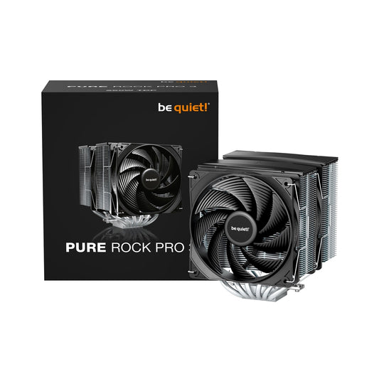 be quiet! Pure Rock Pro 3 CPU Cooler, Universal Socket, 2 x Pure Wings Fans, 2000RPM, only 34.8dB(A) at maximum fan speed, 250W TDP, 3-year manufacturer's warranty