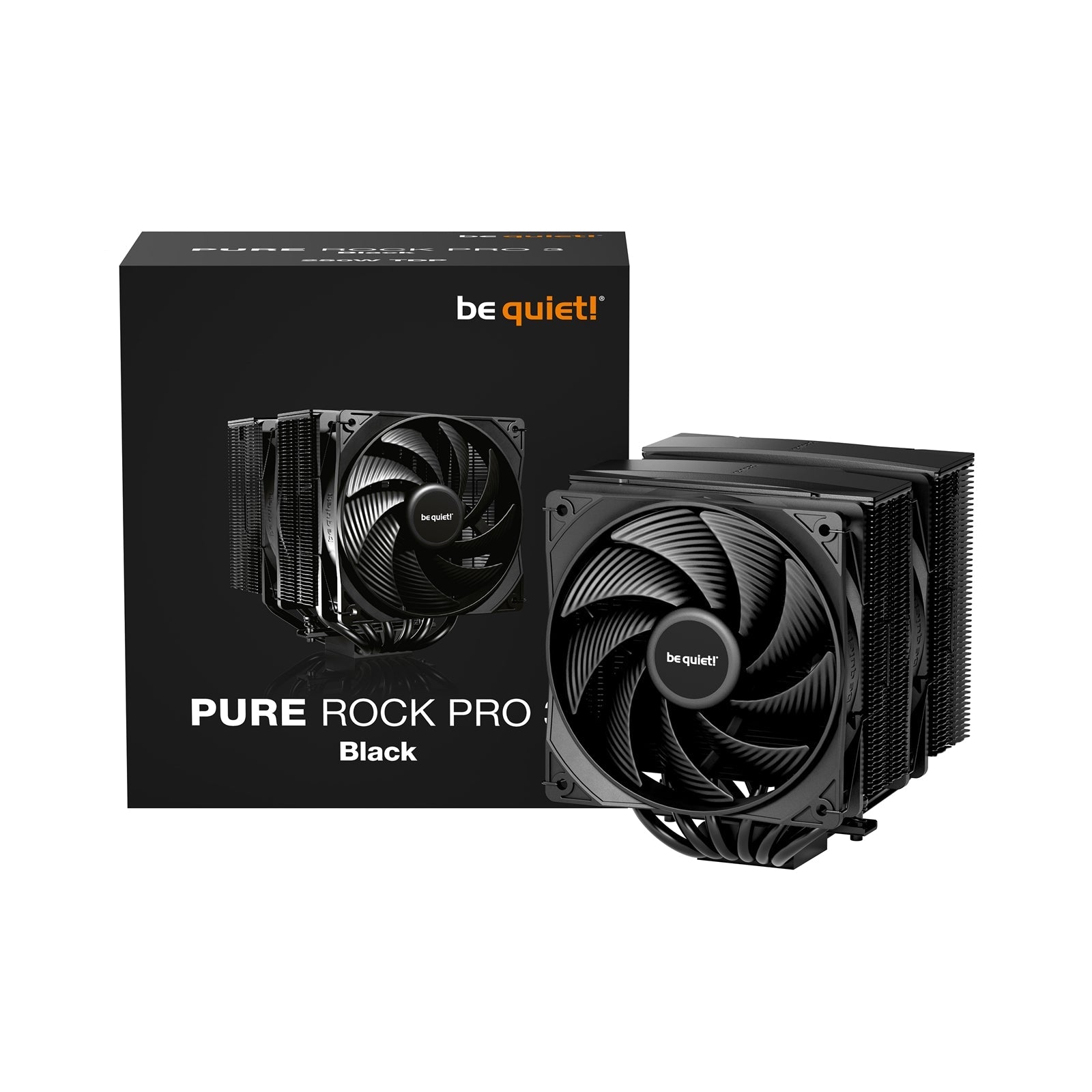 be quiet! Pure Rock Pro 3 CPU Cooler, Black, Universal Socket, 2 x Pure Wings Fans, 2000RPM, only 34.8dB(A) at maximum fan speed, 250W TDP, 3-year manufacturer's warranty