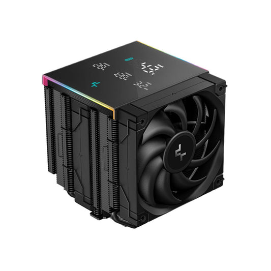 DeepCool AK620 Digital Pro CPU Air Cooler, Dual-Tower with Digital Display, 120mm FDB Fans, ARGB Lighting, 6 Copper Heatpipes, LGA1700/AM5 Compatible, High-Performance Quiet Cooling for Gaming PCs
