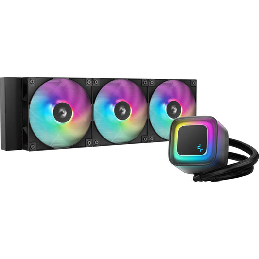 DeepCool LE360 V2 360mm Liquid CPU Cooler, Triple 120mm ARGB Fans, Anti-Leak Tech, Quiet High-Performance Pump, Compatible with Intel & AMD Sockets