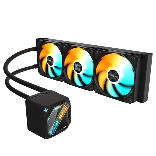 GIGABYTE GP-GIGABYTE Gaming 360 All-in-One Liquid CPU Cooler with 360mm Radiator, ARGB Lighting, Teflon Tubing and Magnetic Rotating Cover