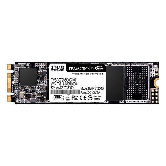 Team MS30 (TM8PS7256G0C101) 256GB, M.2 Sata Interface, PCIe Gen3, Read 550MB/s, Write 470MB/s, 3 Year Warranty