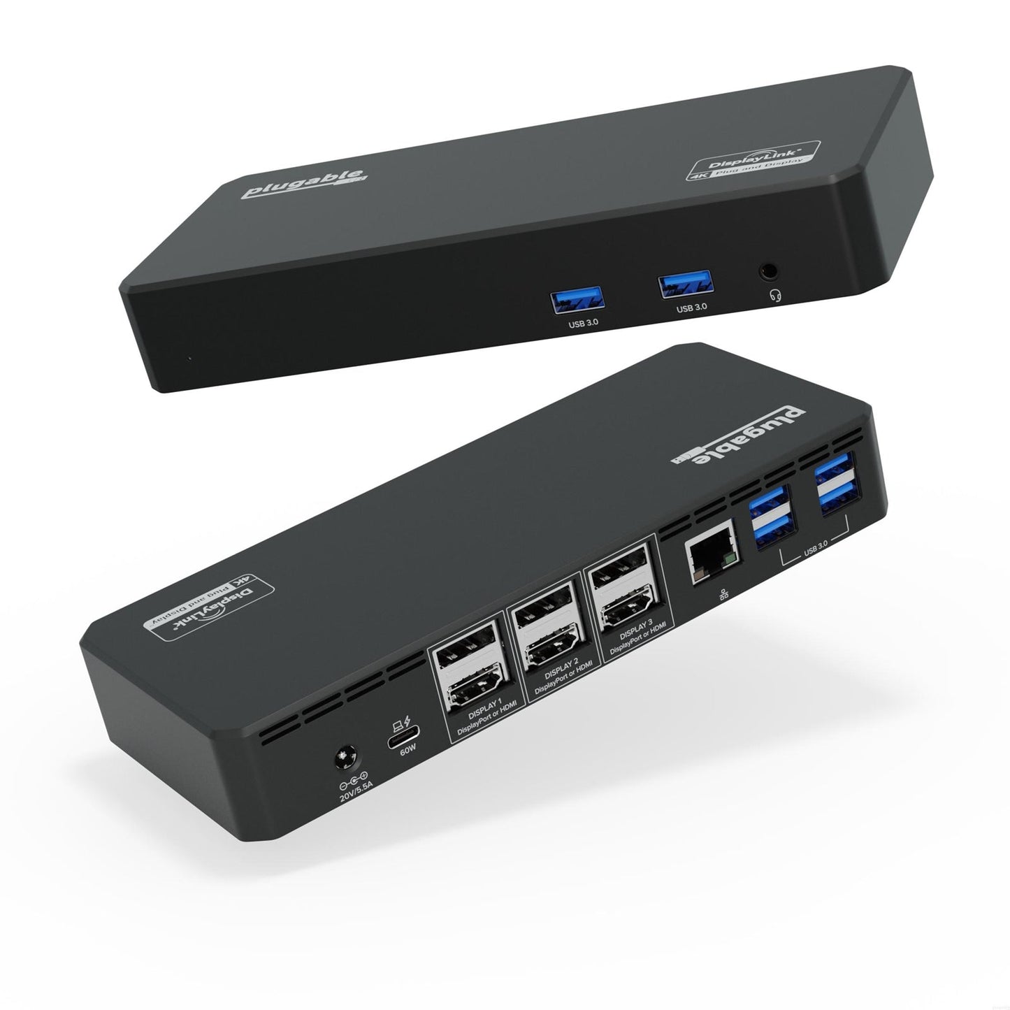 Plugable UD-6950PDZ USB-C Triple Monitor 4K 60W USB-C PD Docking Station