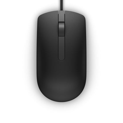 Dell MS116 Wired USB Mouse, 2-Buttons, 1000dpi and Optical Tracking, Ambidextrous Design for PC, Mac and Laptop, Black