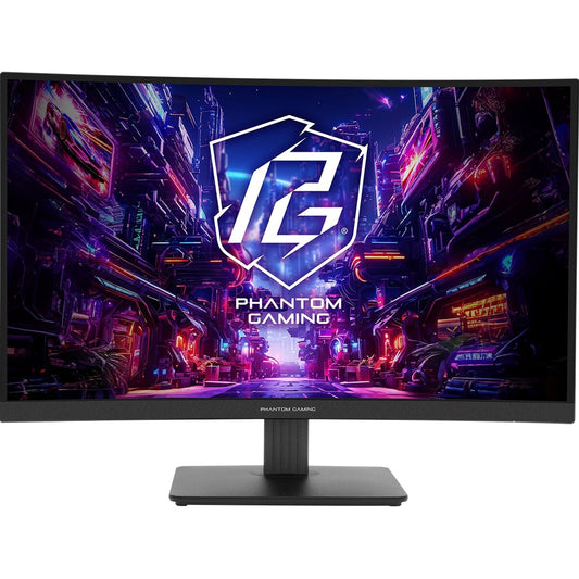 ASRock Phantom Gaming PG27QRT1B 27 Inch QHD (2560 x 1440) Curved 1500R VA Gaming Monitor, 180Hz 1ms (MPRT) Response Time, 2 x HDMI 2.0, 1 x DisplayPort 1.4, 1 x Headphone Out